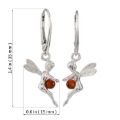 Sterling Silver and Baltic Honey Amber French Leverback Fairy Earrings