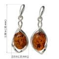 Sterling Silver Baltic Honey  Amber Earrings "Mia"