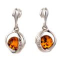 Sterling Silver and Baltic Honey Amber Earrings "Brianna"