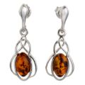 Sterling Silver and Baltic Honey Amber Earrings "Zara"