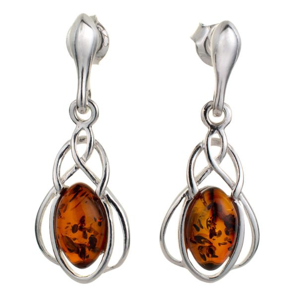 "Zara" Baltic Honey Amber Earrings in Sterling Silver