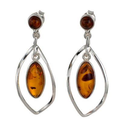 Sterling Silver and Baltic Honey Amber Earrings "Sandra"