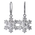 Sterling Silver and Baltic Amber French Lever Back Snowflake Earrings