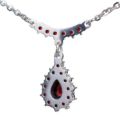 Bohemian Garnet 925 Sterling Silver Teardrop Necklace