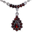 Bohemian Garnet 925 Sterling Silver Teardrop Necklace