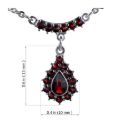 Bohemian Garnet 925 Sterling Silver Teardrop Necklace