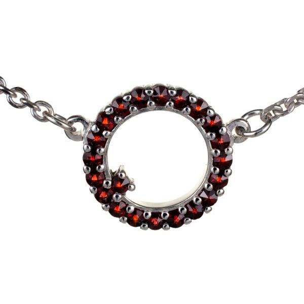Bohemian Garnet Circle Necklace