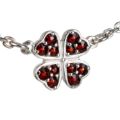Bohemian Garnet Four Leaf Clover Necklace