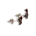 garnet earrings post back