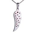 Bohemian Garnet Sterling Silver Angel Wing Pendant