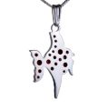 Bohemian Garnet Sterling Silver Fish Pendant