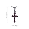 Bohemian Garnet Sterling Silver Small Cross Pendant