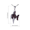 Bohemian Garnet Sterling Silver Fish Pendant
