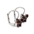 Bohemian Garnet Sterling Silver Lever Back Butterflies Earrings