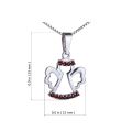 Bohemian Garnet Sterling Silver Angel Pendant