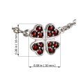 Bohemian Garnet Four Leaf Clover Necklace