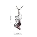 Bohemian Garnet Sterling Silver Cat Pendant