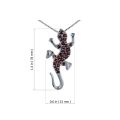 Bohemian Garnet Sterling Silver Lizard Pendant