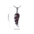 Bohemian Garnet Sterling Silver Angel Wing Pendant