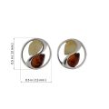 amber stud earrings size
