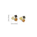 Sterling Silver and Baltic Multicolored Stud Amber Earrings