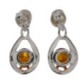 Sterling Silver and Baltic Honey Amber Earrings "Peyton"
