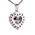 Bohemian Garnet Sterling Silver Heart Pendant
