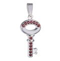 Bohemian Garnet Sterling Silver Key Pendant