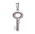 Bohemian Garnet Sterling Silver Key Pendant