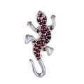 Bohemian Garnet Sterling Silver Lizard  Brooch