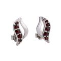 Bohemian Garnet Post Back  Wave Earrings