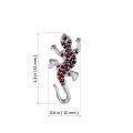 Bohemian Garnet Sterling Silver Lizard  Brooch