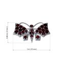 Bohemian Garnet Sterling Silver Butterfly Brooch