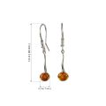Sterling Silver and Baltic Honey Amber Fish Hook Earrings "Lidia"