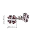 Bohemian Garnet Post Back  Clover Earrings