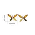 Sterling Silver and Baltic Multicolored Amber Earrings "Butterflies" (medium)