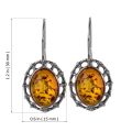 Sterling Silver and Baltic Honey Amber Fish Hook Earrings "Lisa"