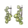 Sterling Silver Peridot English Lock Earrings