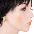 Sterling Silver Peridot English Lock Earrings
