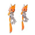 Sterling Silver Enamel Screw Back Fox  Earrings Jackets