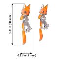Sterling Silver Enamel Screw Back Fox  Earrings Jackets