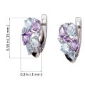 Sterling Silver Amethyst and Sky Blue Topaz English Lock Earrings