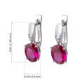 Sterling Silver Lab Created Ruby and Cubic Zirconia English Lock Earrings