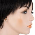 Sterling Silver and Baltic  Amber Heart and Key Earrings