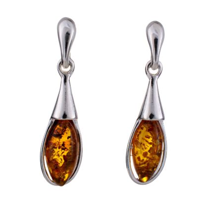 Sterling Silver and Baltic Honey Amber Earrings "Romy"