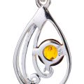 Sterling Silver and Baltic Honey Amber Earrings "Lydia"