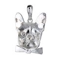 Sterling Silver and Baltic Amber French Bulldog Pendant
