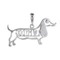 Sterling Silver and Baltic Amber I Love My Dog Pendant