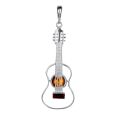 Sterling Silver and Baltic Amber Guitar Pendant