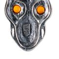 Sterling Silver and Baltic Amber Skull Pendant